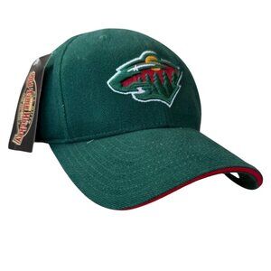 NHL Minnesota Wild Hat Cap Strap Back Green NHL Hockey Old Time Hockey